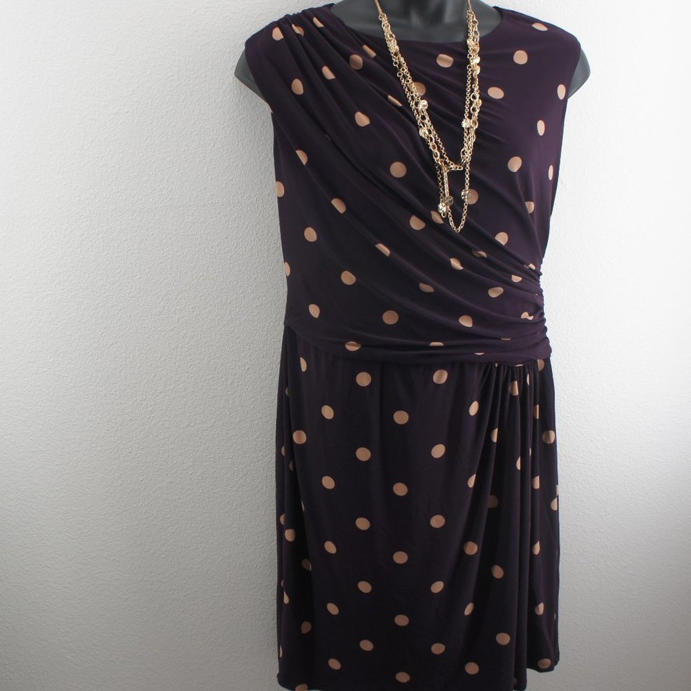 ralph lauren ruched waist lined dress size 16